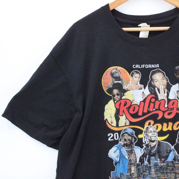 Rolling Loud Shirt Men Black Short Sleeve California Concert Graphic Tee 23" 2XL - Picture 3 of 9